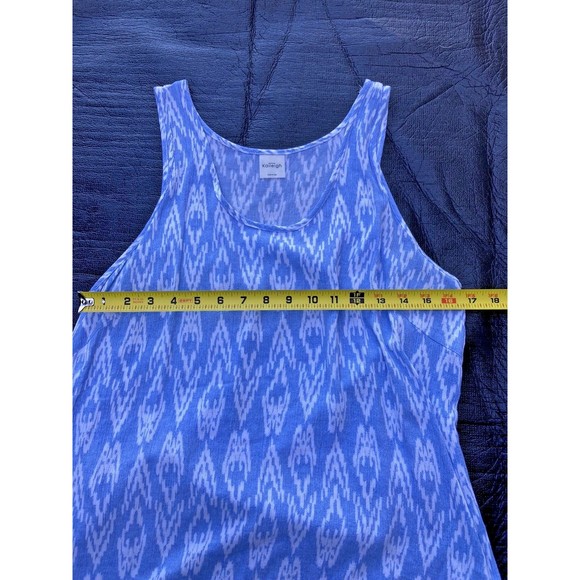 Stitch Fix Women's Kaileigh Tank Top Large Sleeveless Blue High Low Semi-Sheer - Picture 7 of 8